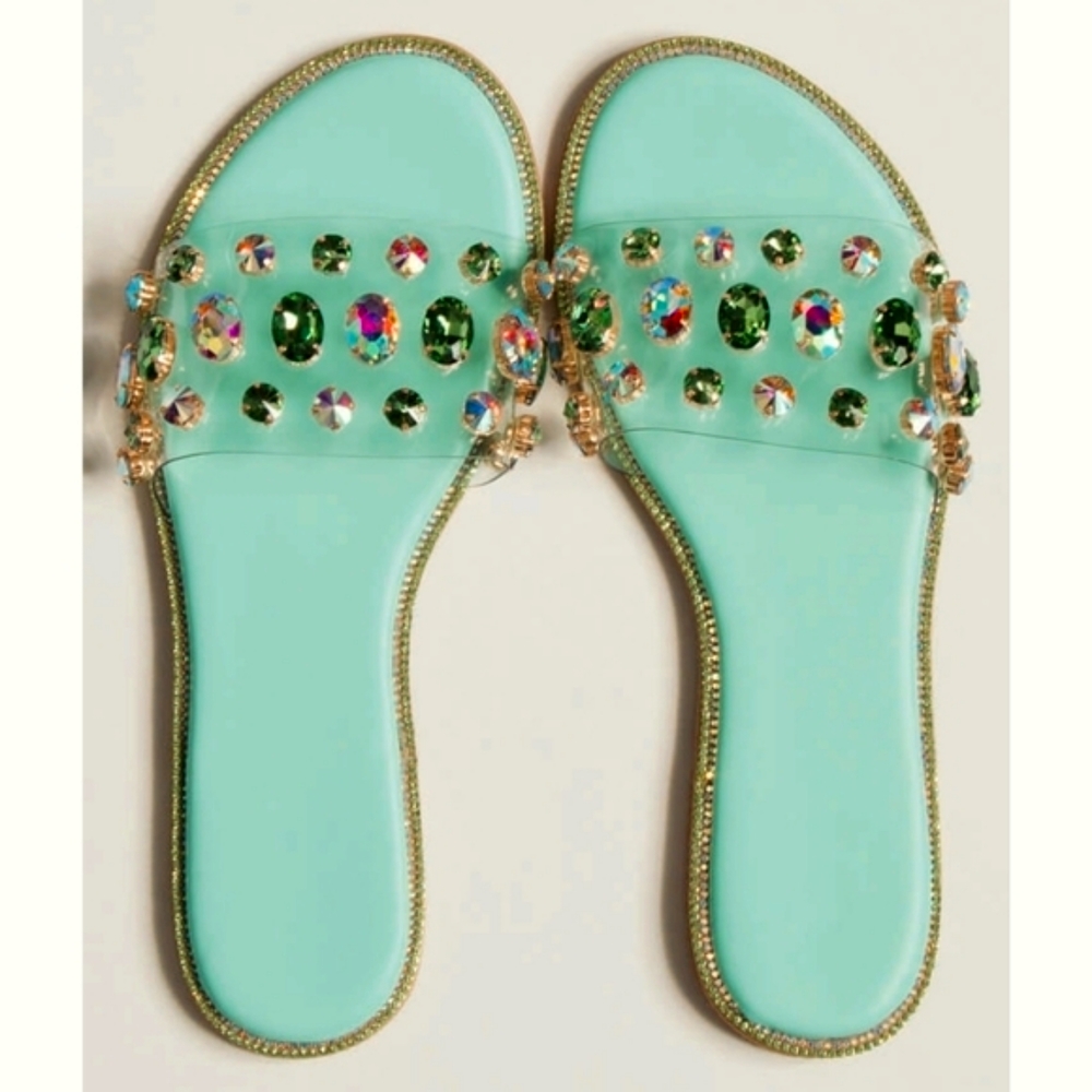𝙉𝙀𝙒 𝙄𝙉💎🖤Embellished Lux Rhinestone- MINT - Picture 2 of 4